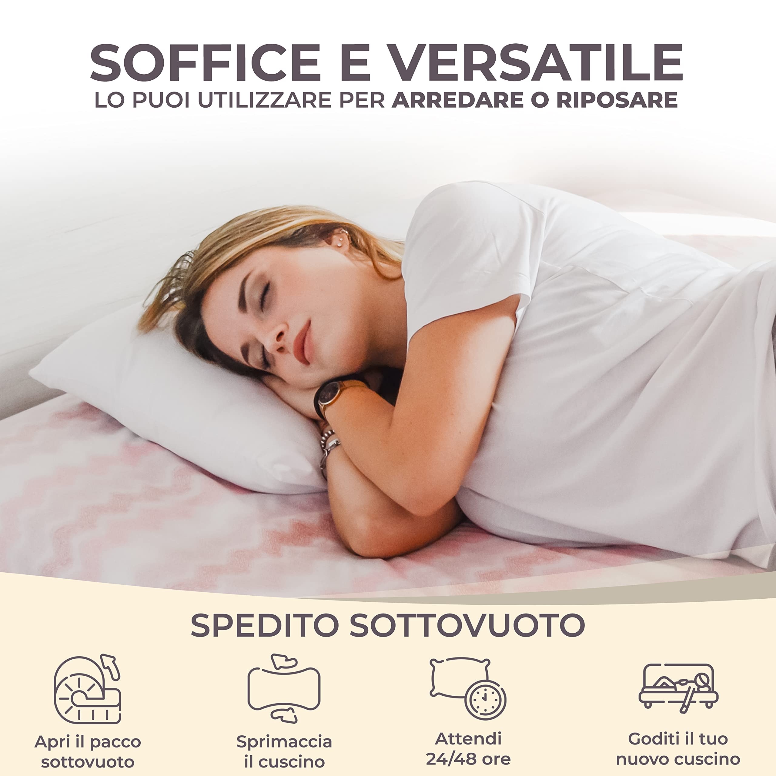 GM Soft Cloud Cuscini Letto 40x70 Guanciali per dormire 2 pezzi rivestimento 100% cotone fresco lavabile anallergico e traspirante Made in Italy
