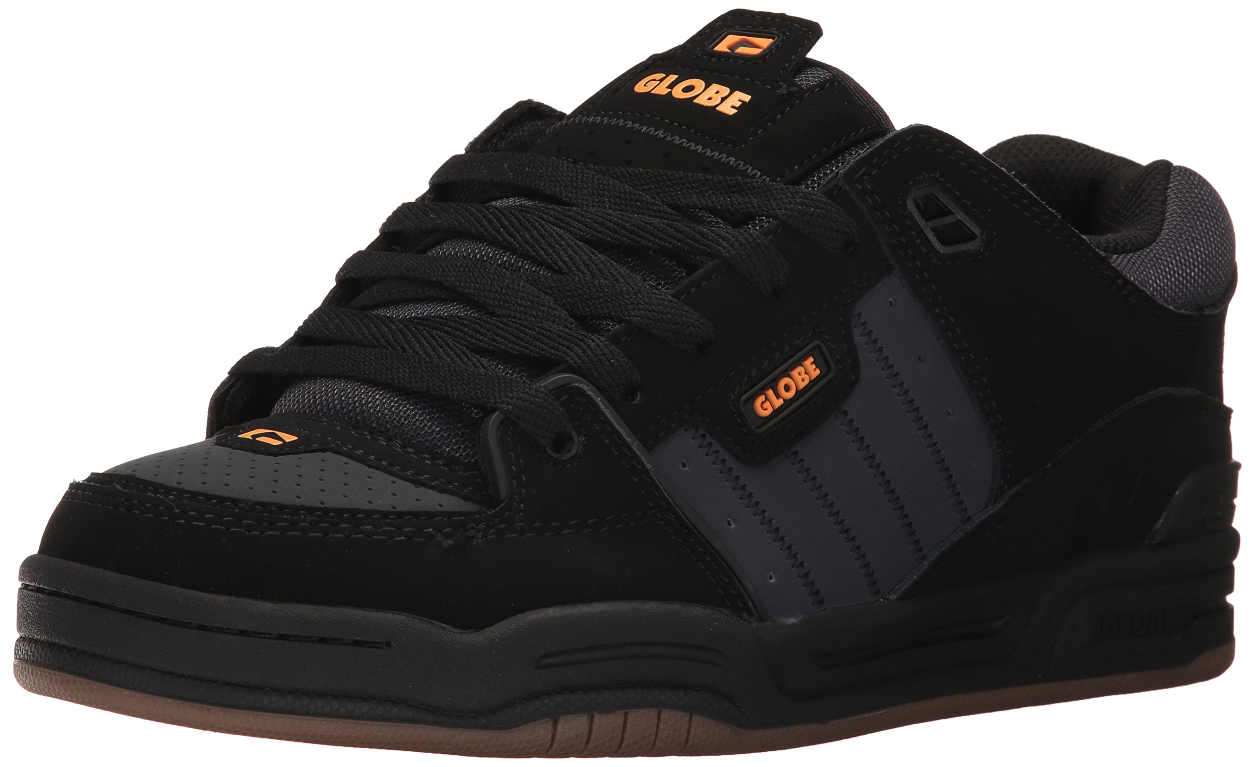 Globe Men's Fusion Shoe, Black/Ebony/Orange, 7.5 Regular US