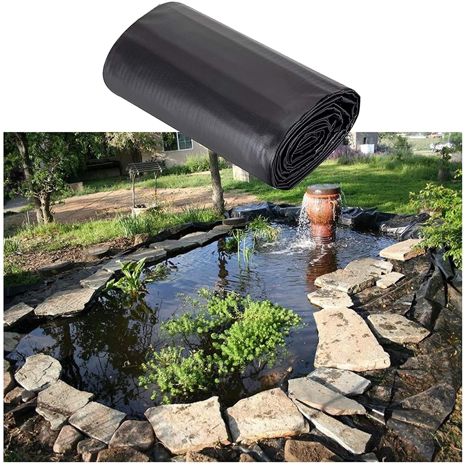 Rivestimento impermeabile per laghetto per piscine da giardino e grandi laghetti per pesci, resistente, resistente ai raggi UV, facile da installare, perfetto per piante acquatiche e pesci