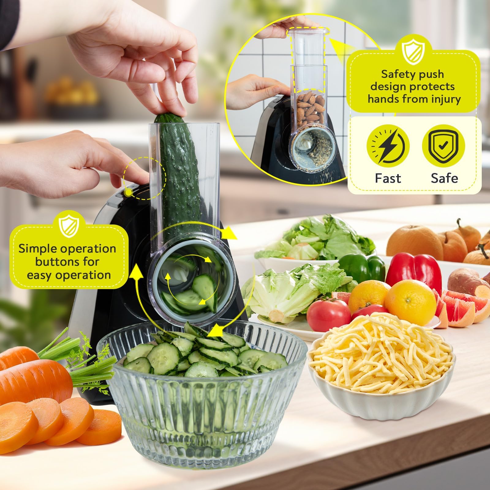 Râpe à fromage électrique 5 en 1 pour bloc de fromage, maison, cuisine, trancheuse électrique, hachoir, râpe automatique pour légumes, concombres, carottes, choux, noix
