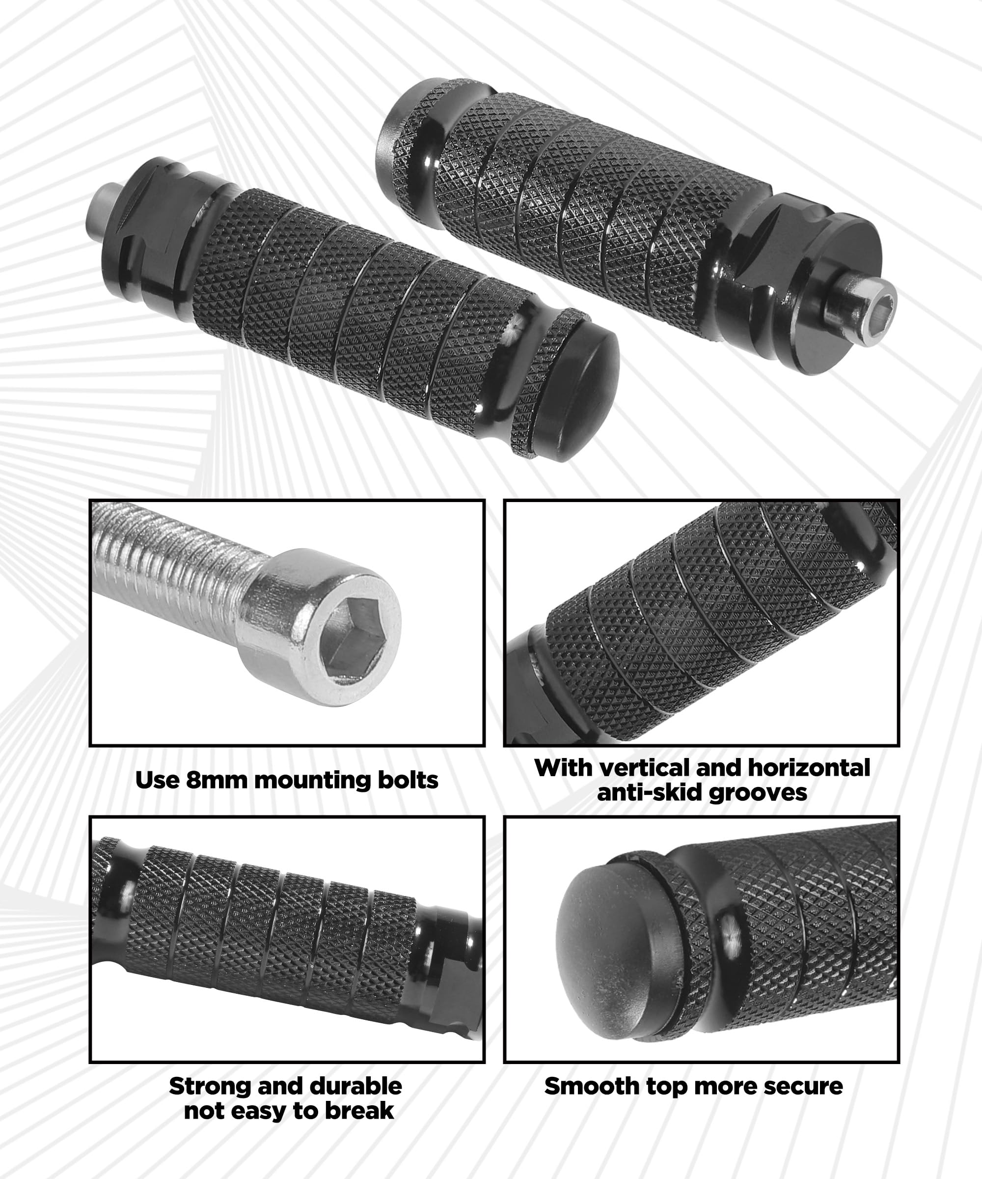 2 Pedane Per Moto Universali - Antiscivolo, In Plastica Dura, Per Scooter E Fuoristrada - Foto 5