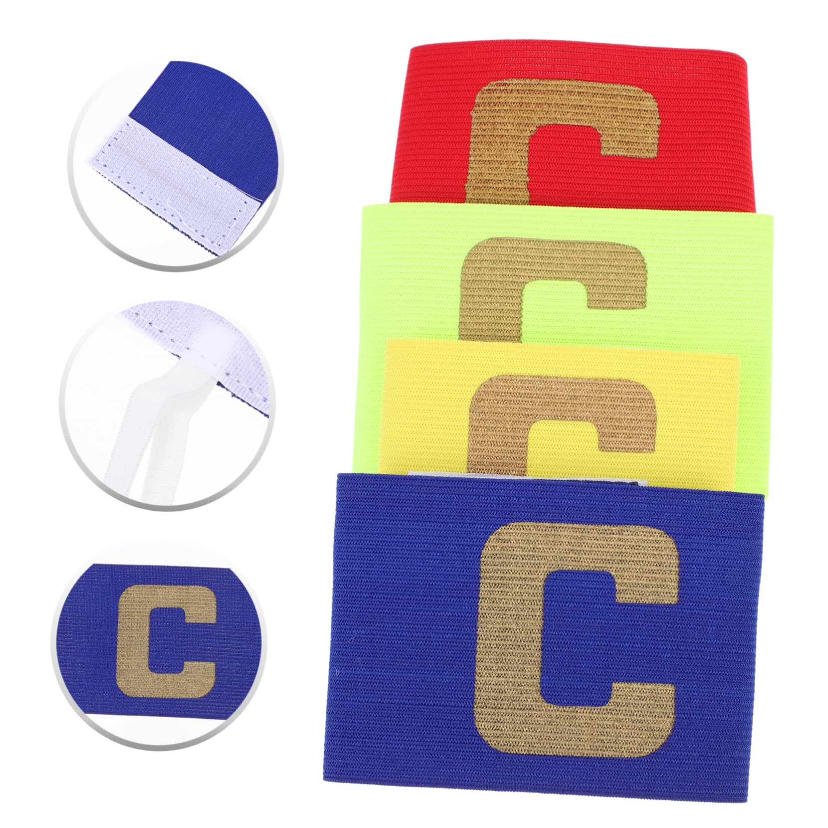 Sosoport 2sets Nylon Football Wristbands Captain's Armbands for Youth Adults 4pcs*2