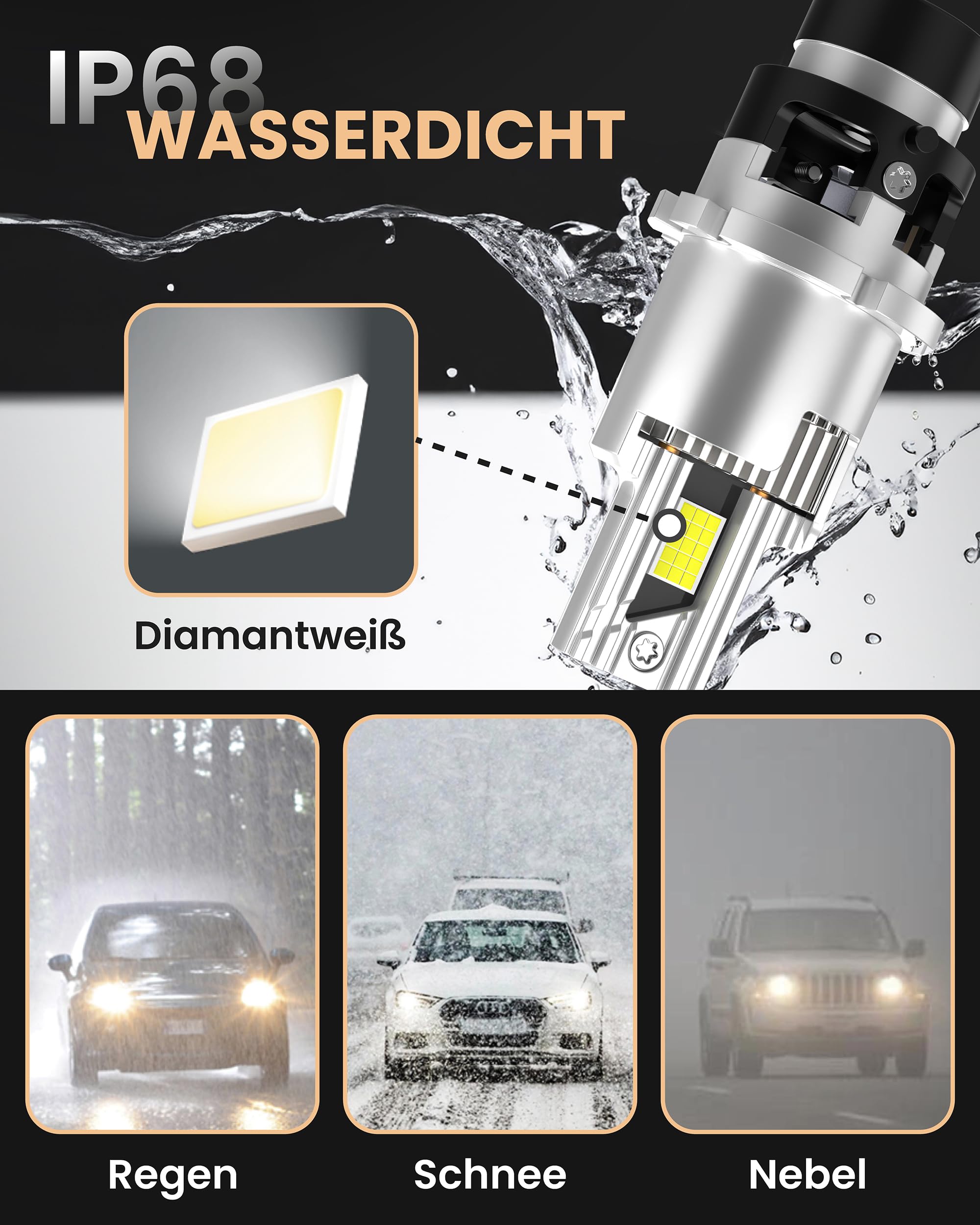 Lampada Stellar – Tecnologia rivoluzionaria, bianco diamante 6500K, +200% di luminosità, sostituzione del bruciatore allo xeno con garanzia di 2 anni, D2S, 1 paio