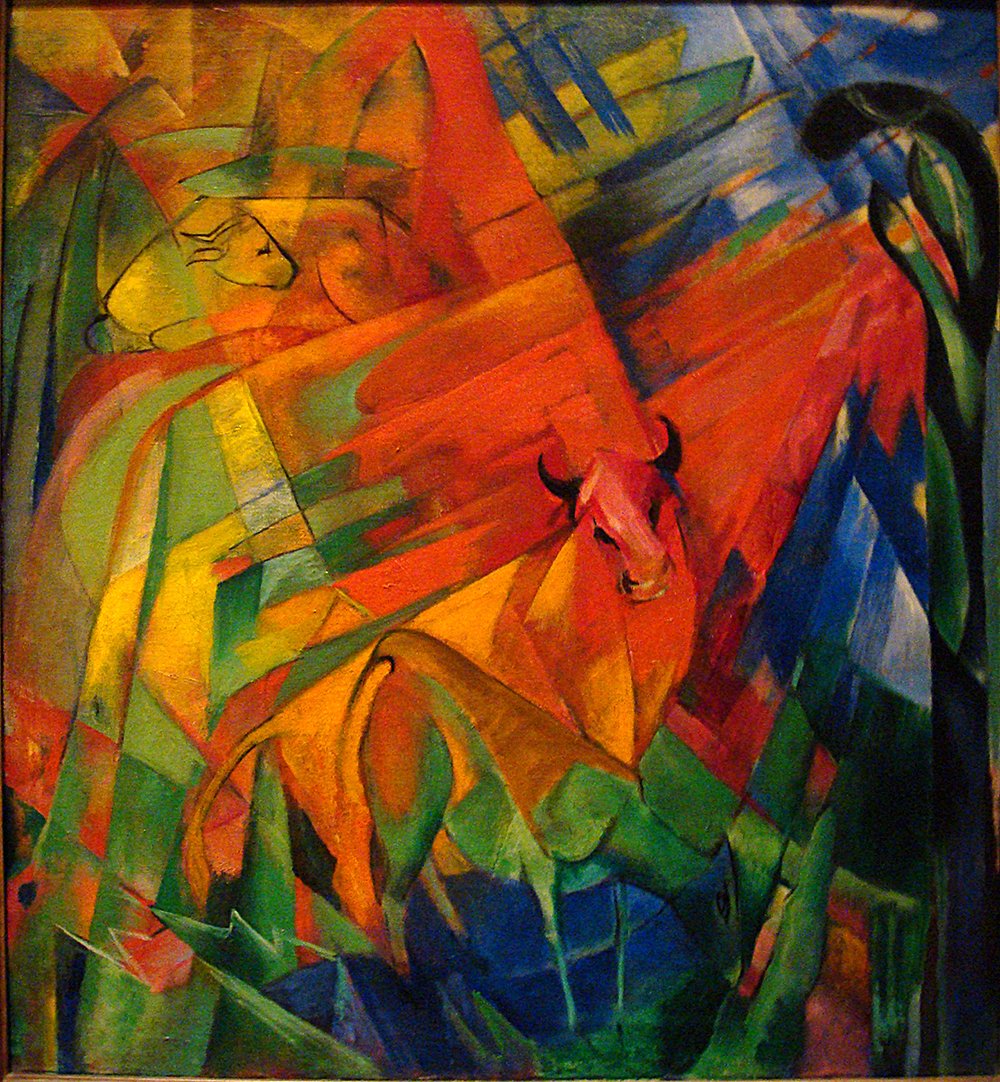 Art Franz Marc Animals in a Landscape poster extra large encadré