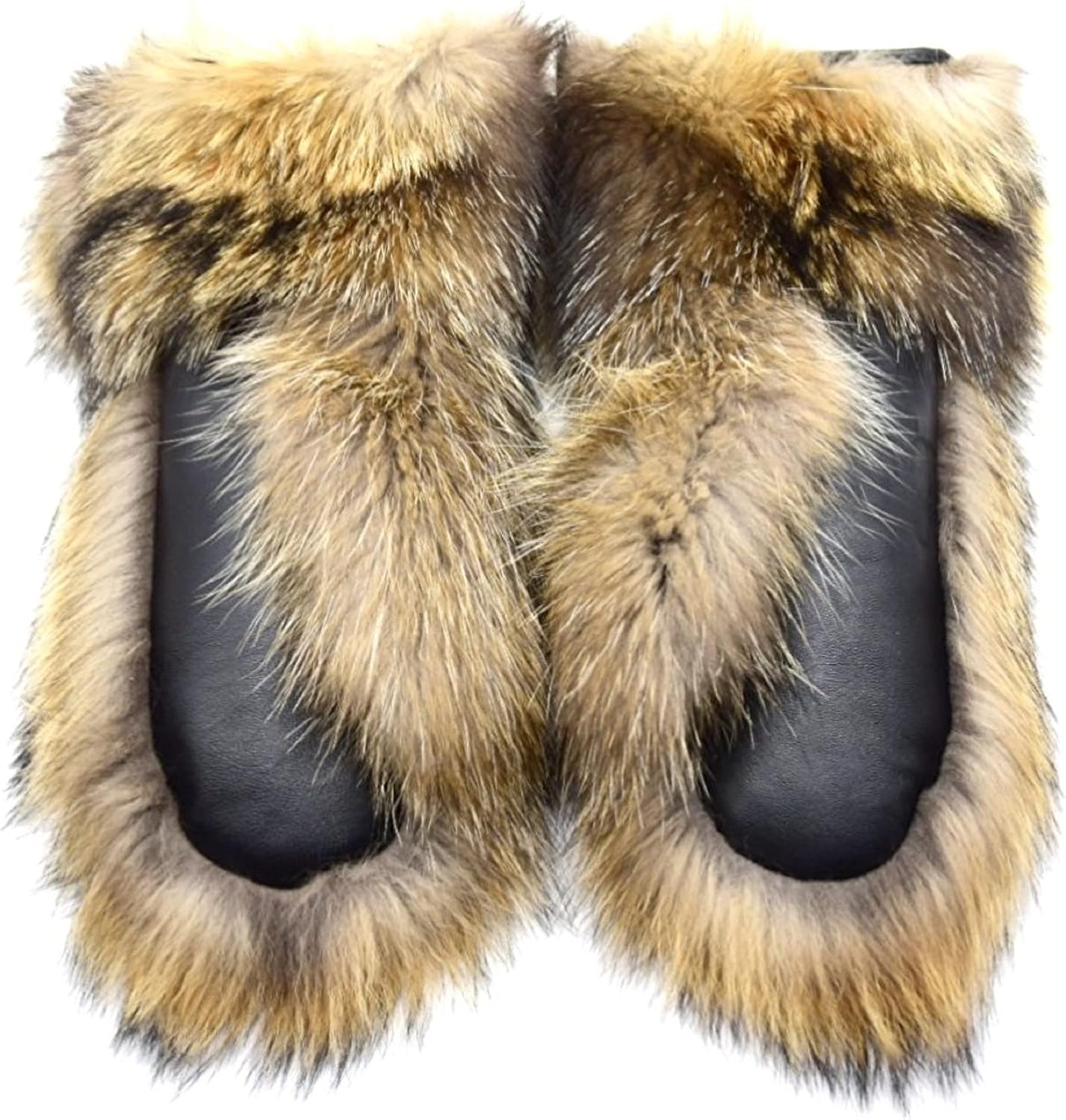 Real Raccoon Fur Men's Mittens - Very Warm