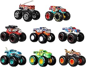 Hot Wheels Monster Trucks Live 8-Pack, Set de 8, Ace de Carreras en escala 1:64, Bone Shaker, Tiburón Tigre, HW Demo Derby, Mega-Wrex, 5-Alarm, Gunkster y Bigfoot