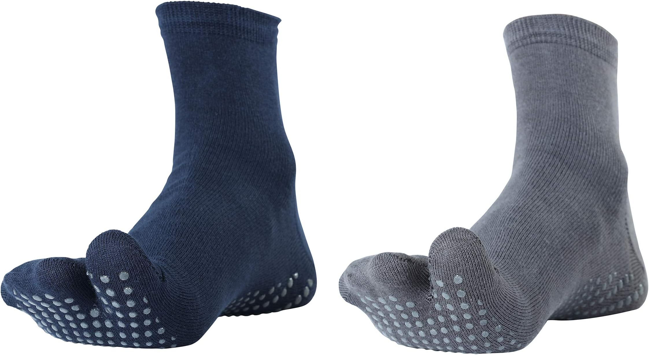 Antislip Split Toe Ankle Length Cotton & Lycra Socks for Women, Ideal for Yoga, Exercise, Home, Suitable for Daily Use, Soft and Breathable (Pack of 2)