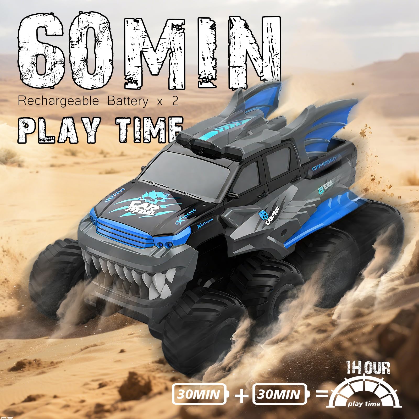 FEIMUOSI Zdalnie sterowany samochód amfibii RC Car: 8WD Outdoor Games, zabawka, ciężarówka, hobby, offroad, dla dzieci i dorosłych, na Boże Narodzenie, urodziny, prezent