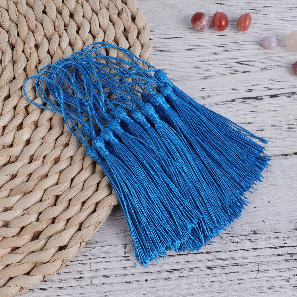 Nappe Fai Da Te in Blu (20 Pezzi) Per Orecchini Segnalibri e Decorazioni Casa Mini Nappe Morbide Artigianali Per Creazioni Di Gioielli e Portachiavi