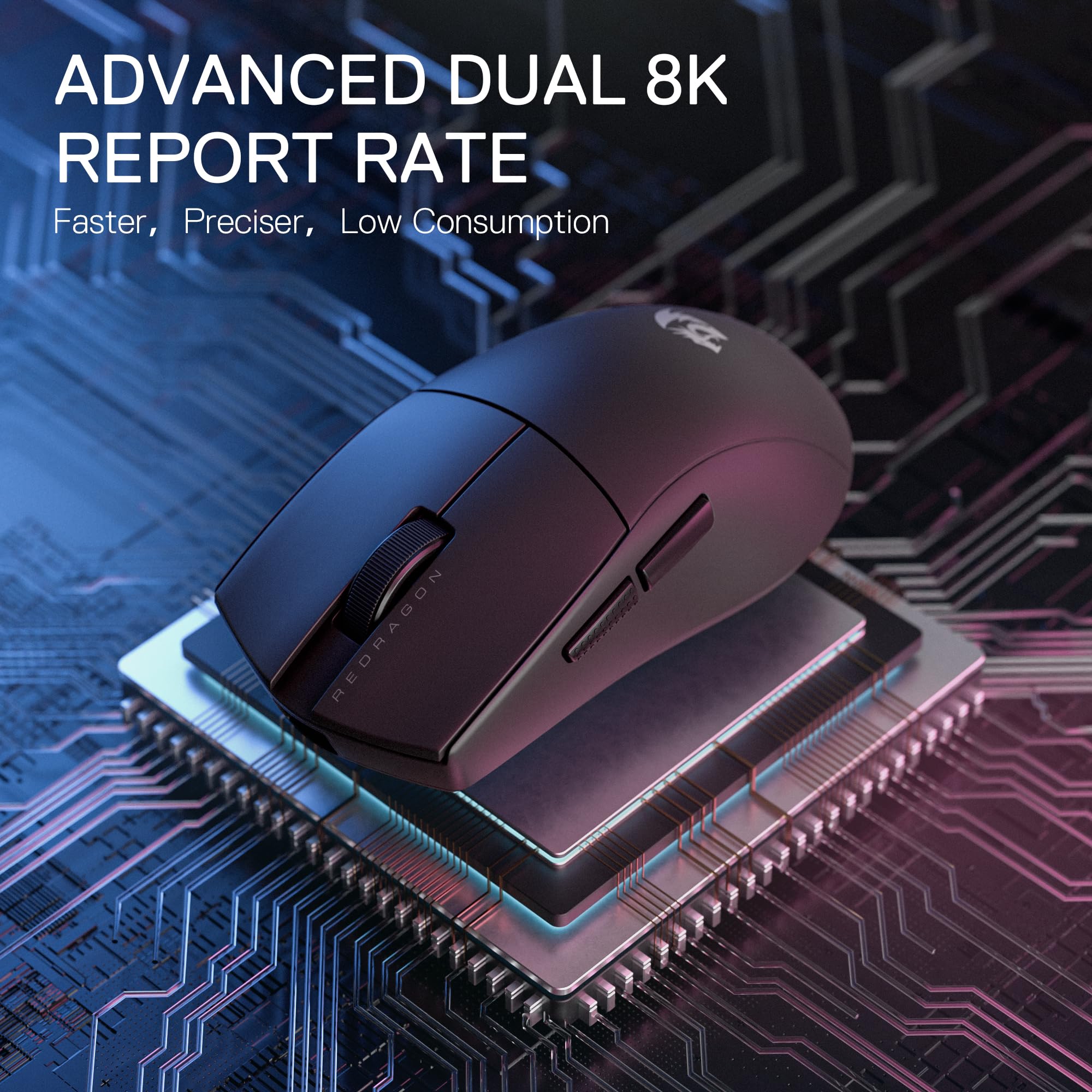 Redragon M916 ULT 8K Souris Gamer Tri Mode Noir