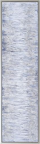 Miniatura 3 de Empire Art Direct Arte abstracto para pared, lienzo pintado a mano con textura por Martin Edwards, marco plateado champán, 20 x 72 pulgadas, campo