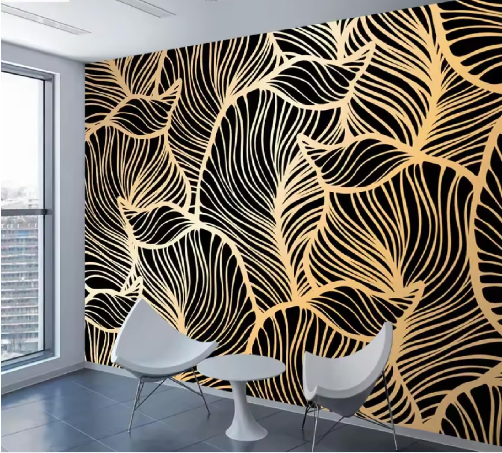 Tapety ścienne wystrój domu tapeta fototapety salon złota linia murale tapeta 3D, 200 x 140 cm
