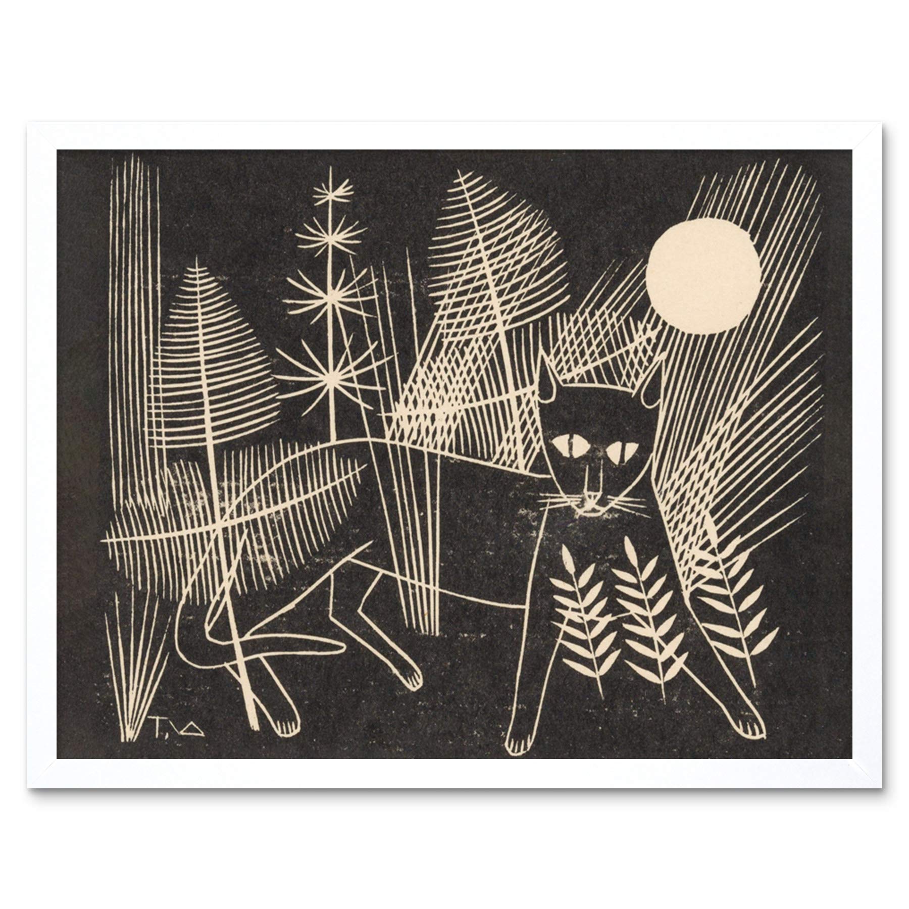 Artery8 Tinus Van Doorn Kitten Cat Jeroen On Yacht Art Print Framed Poster Wall Decor 12x16 inch