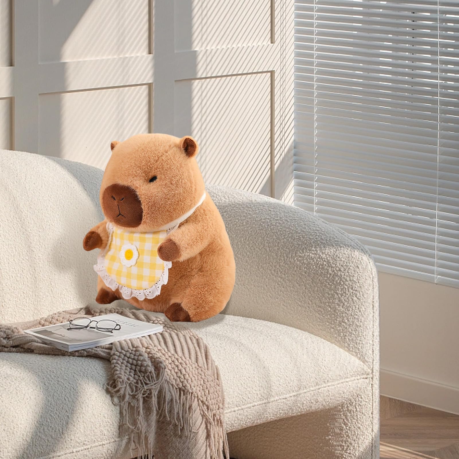 DASHIELL Peluche Capibara Ripieno,Simpatico Cuscino In Peluche Con Animali Di Peluche Capybara | Adorabile Cuscino In Peluche Capibara Con Copritesta