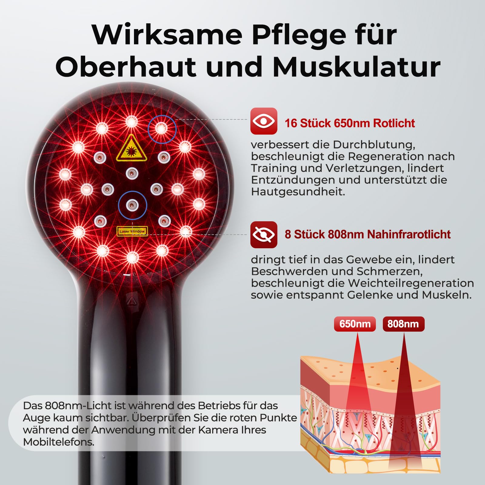 5200-mAh-Akku Therapie Lasergerät für Hunde Haustiere Kaltlaser therapiegerät 8x808nm 16x650nm mit Magnetabdeckung Kaltes Rotlicht Wiederaufladbar Katze Tier Pferd Gelenk und Muskelschmerzlinderung