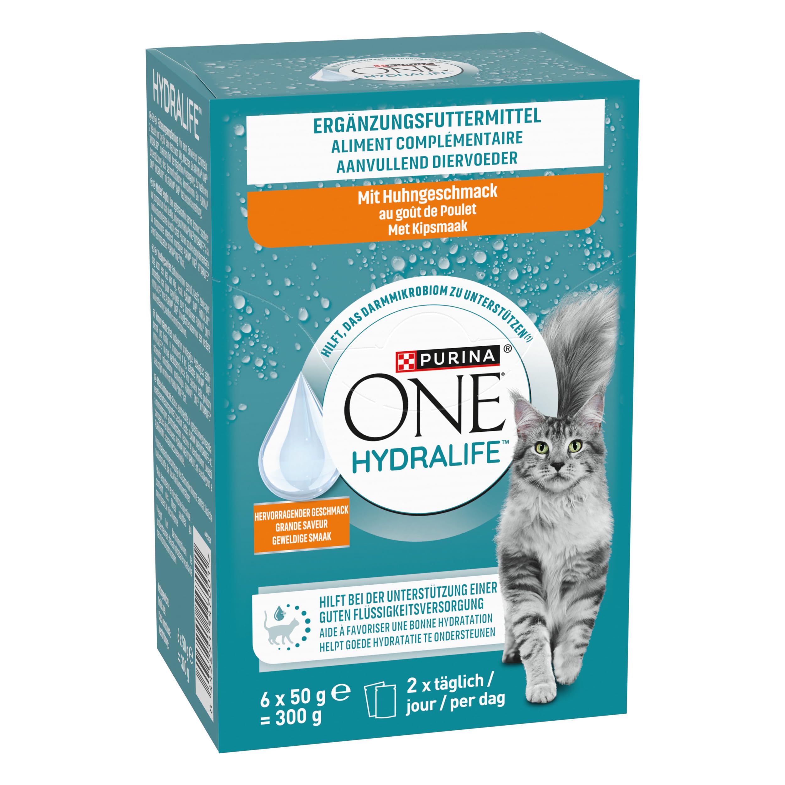 PURINA ONE HYDRALIFE, Katzenfutter nass zur Flüssigkeitsversorgung, mit Huhn, 48er Pack (48 x 50g)