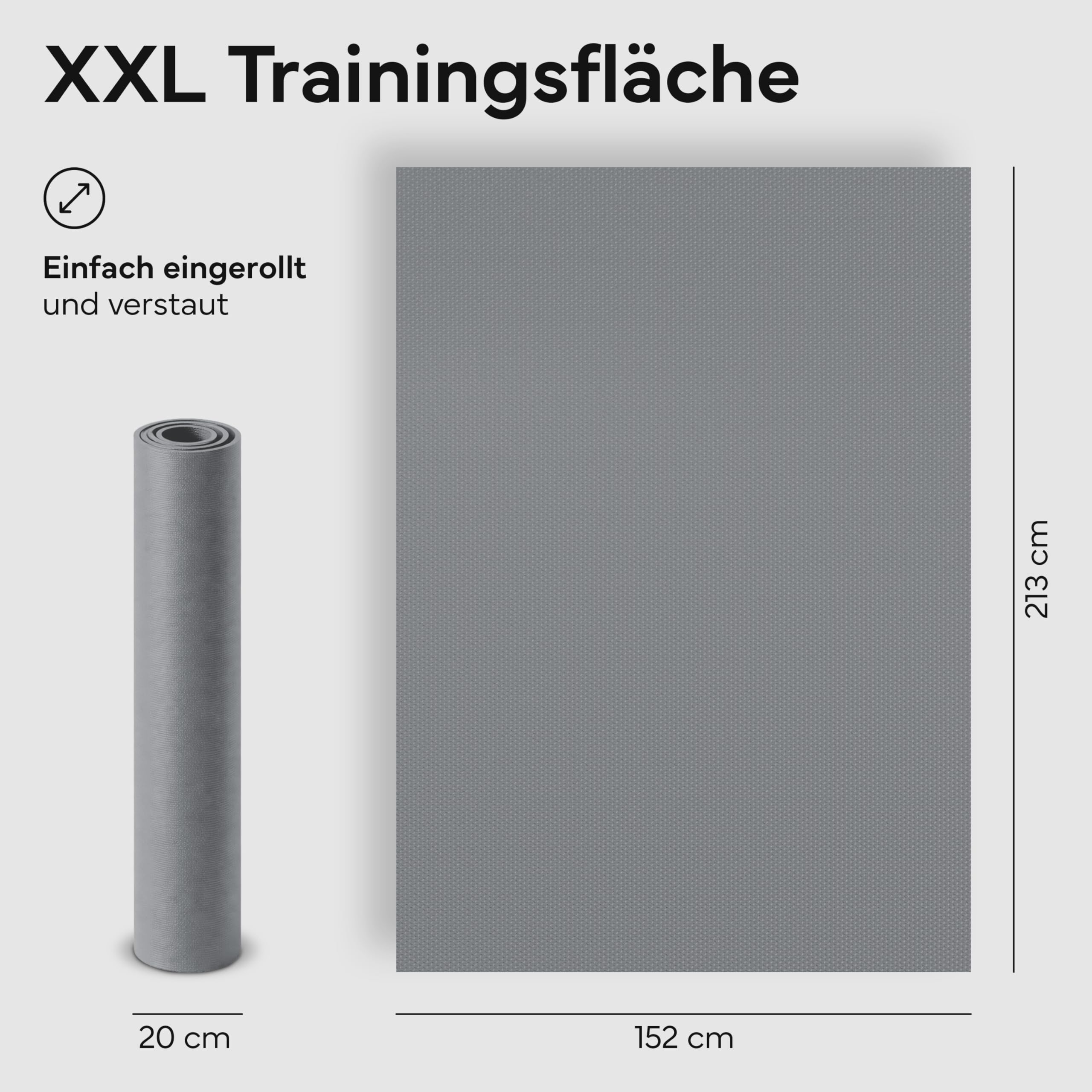 NEOLYMP Yogamatte XXL 213x152 cm – Bodenschutzmatte Fitnessgerät 8mm – Sportmatte Fitnessmatte rutschfest – Trainingsmatte dick als Gymnastikmatte & Bodenmatte Fitness für Homegym