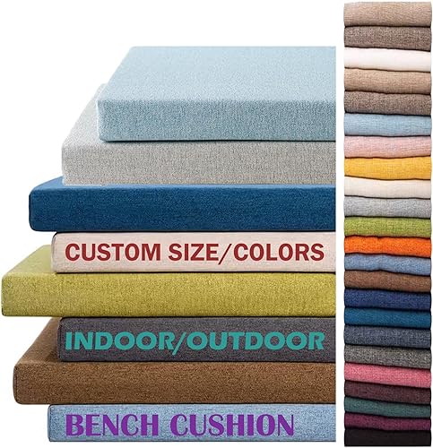 WuSYoWLu Cojín de banco de tamaño personalizado para muebles de interiorexterior, cojín de asiento de ventana de bahía, con cremallera para una