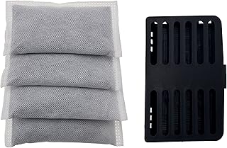 Replacement Activated Charcoal Odor Removing Air Filters DustBins Deodorizer, Compatible with Trash Cans 8 Gallon and Larger (4Filters +1Compartment)