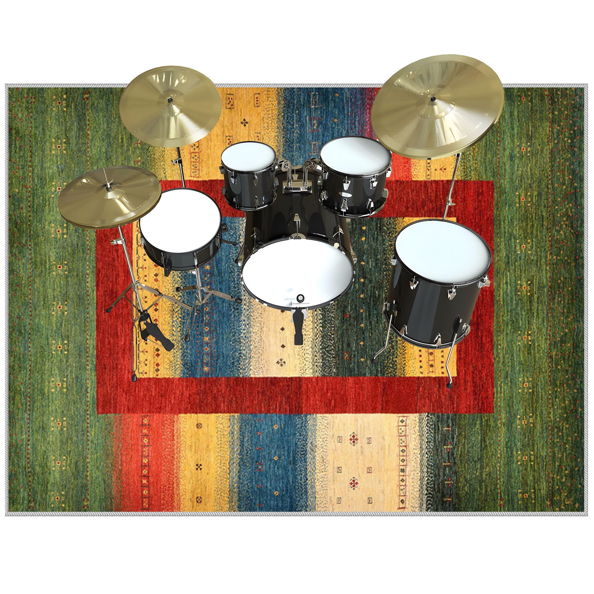 Tapis insonorisant pour batterie électronique et acoustique antidérapant 210 x 180 cm