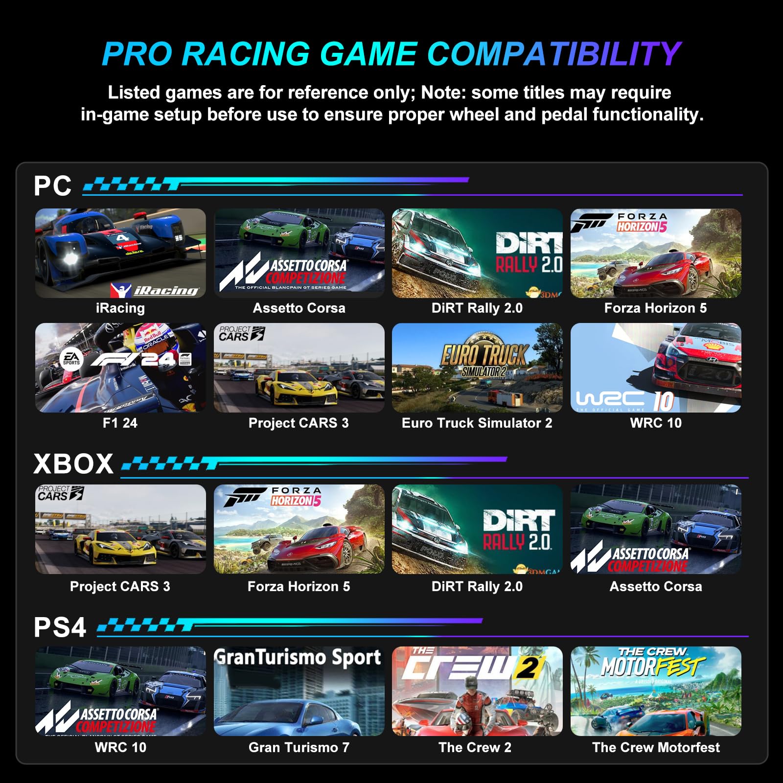 PXN V10 Ultra Volante da Gioco – Base con Motore Servo Direct Drive 3,2 Nm Force Feedback, Pedali PD HM Acceleratore & Freno, Volante 270mm – Volante Sim Racing per PC, PS4 & Xbox