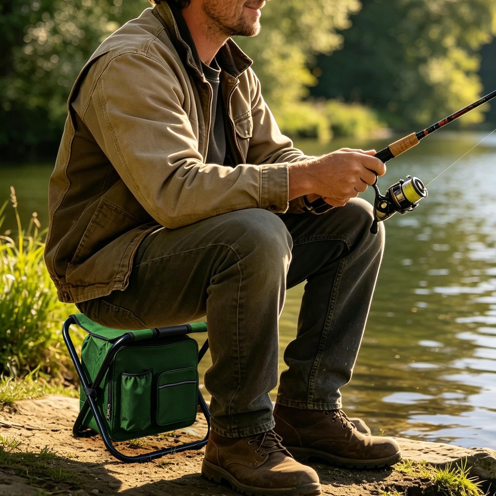 Sedia A Zaino Pieghevole Portatile, Ergonomico In Tessuto Oxford Con Borsa | Sedia E Sgabello Zaino Da Campeggio Da Campeggio, Picnic, Pesca, Barbecue, Eventi Sportivi, Viaggi all'Aria Ape