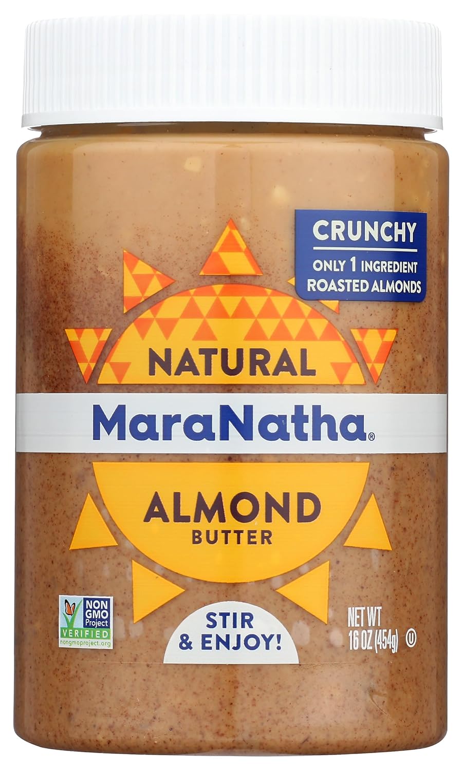 MaraNatha Crunchy Almond Butter, Non GMO, 16 Ounces (Pack