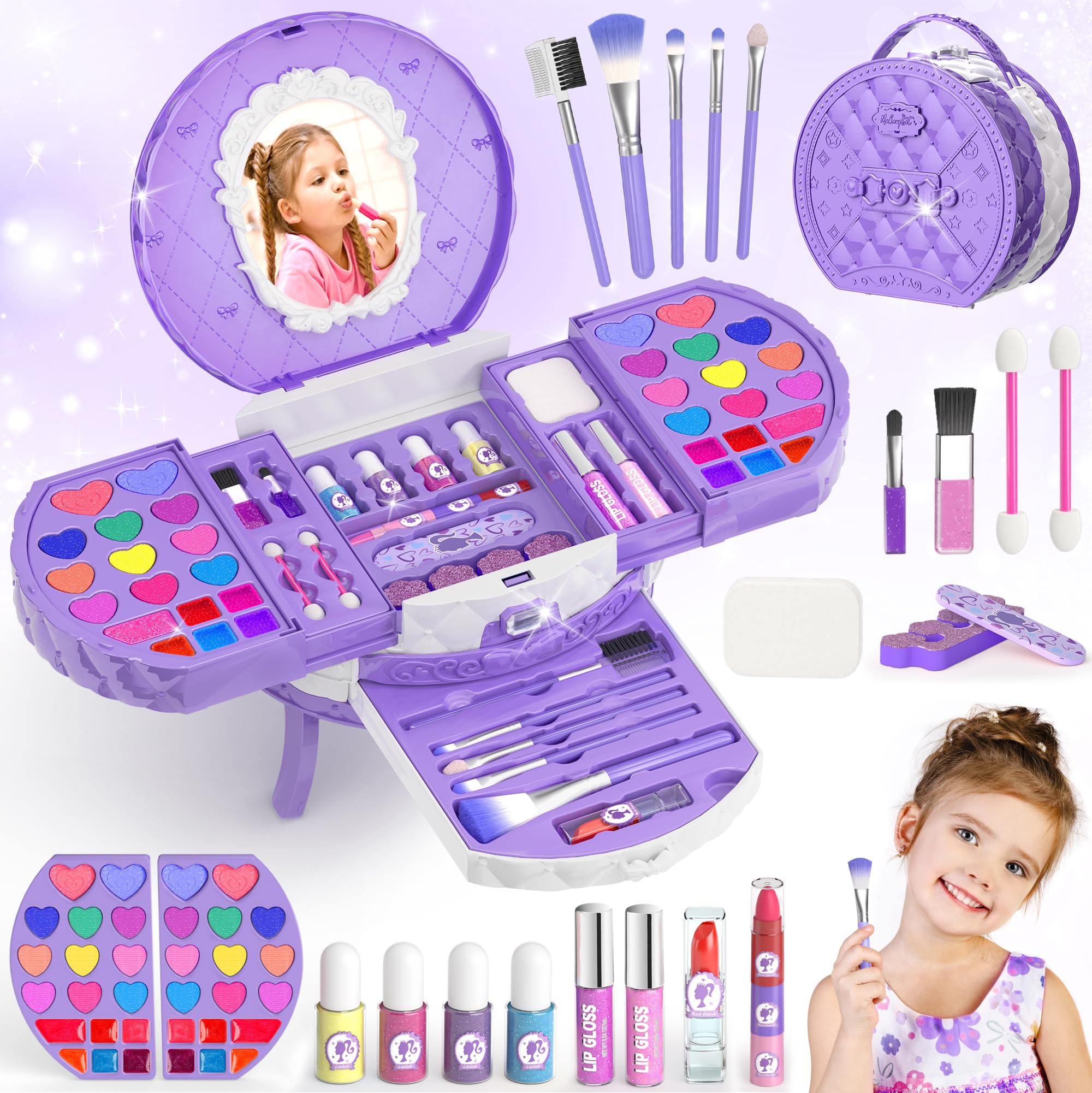 Amazon.com: PERRYHOME Kids Makeup Sets for Girls 5-8, 59 Pcs