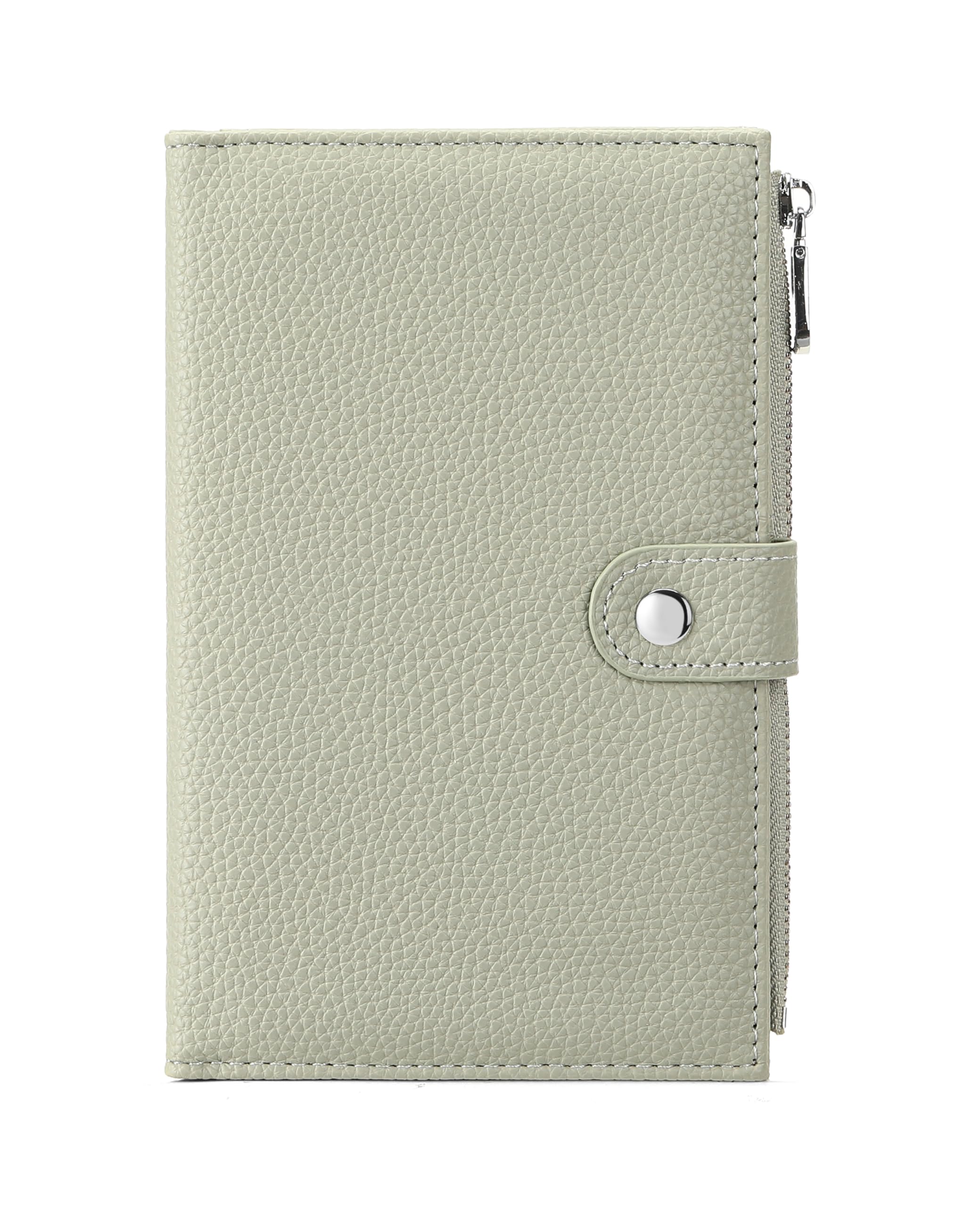 RNIEGA Passport Holder for Women Leather Passport Wallet for Travel RFID Blocking Passport Wallet Credit Card Holder with Zipper Pocket