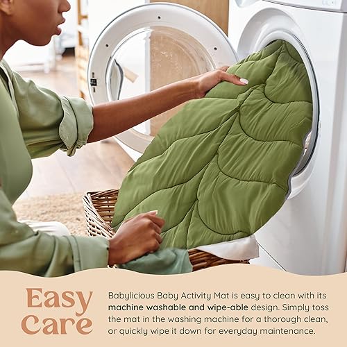 Miniatura 5 de Alfombra de juego para bebés y gimnasio de actividades, alfombrilla para el tiempo boca abajo con 6 juguetes desmontables para bebés, diseño moderno