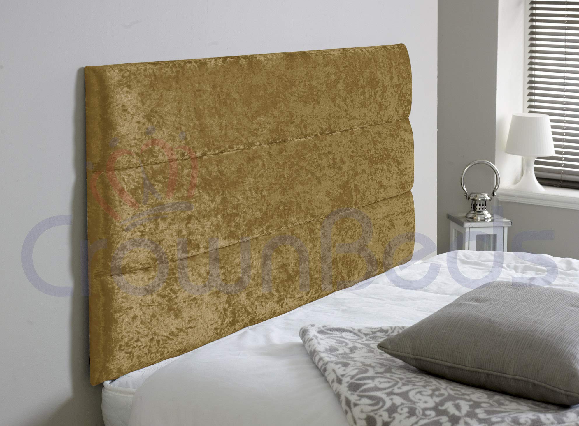 A New Crushed Velvet Paris Headboard (Gold, 6ft (super kingsize))