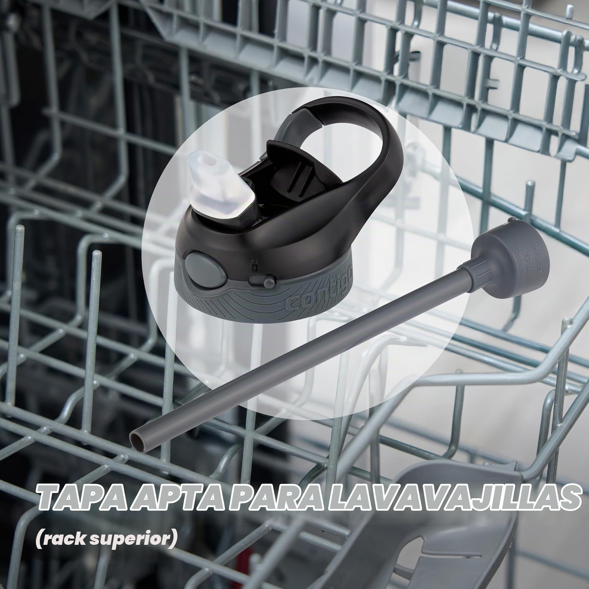 Contigo Ashland Chill Botella de Acero Inoxidable con pajilla