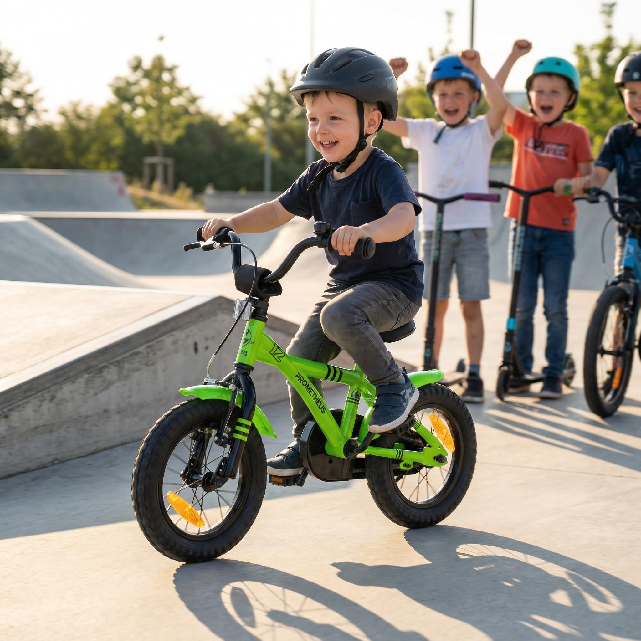 PROMETHEUS BICYCLES Velo Enfant 3 Ans Garcon vélo Fille 12 Pouces a Roulette pour 3 a 5 Ans - BMX en Vert