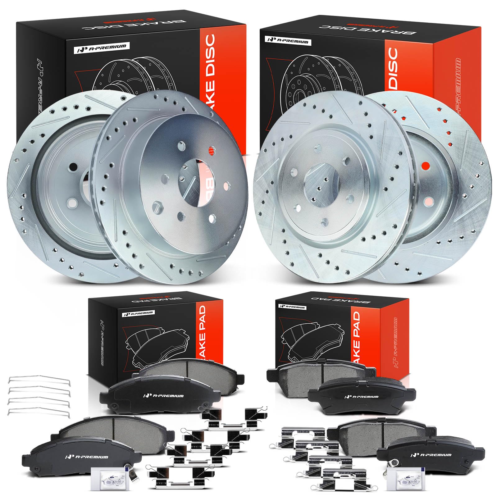 Amazon.com: A-Premium Front & Rear Drilled and Slotted Disc Brake