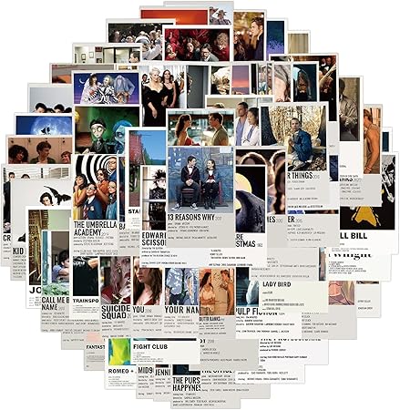 Amazon 映画 洋画 名作映画 アカデミー賞 ハリウッド映画 ドラマ アニメ 俳優 ハリウッドスター シール ステッカー64枚 ステッカー デカール 車 バイク