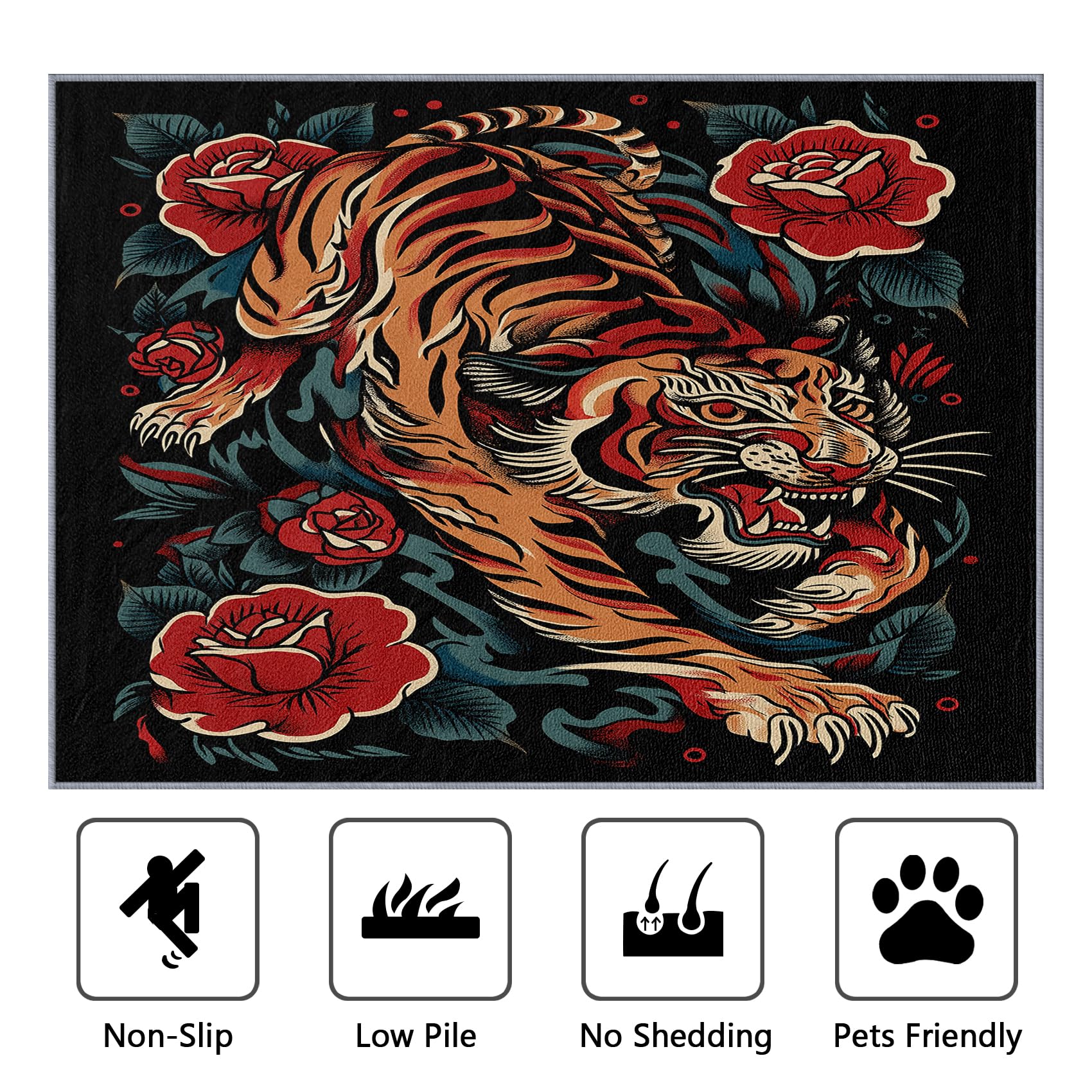 Mistela Tiger Teppich 120x180 cm Boho