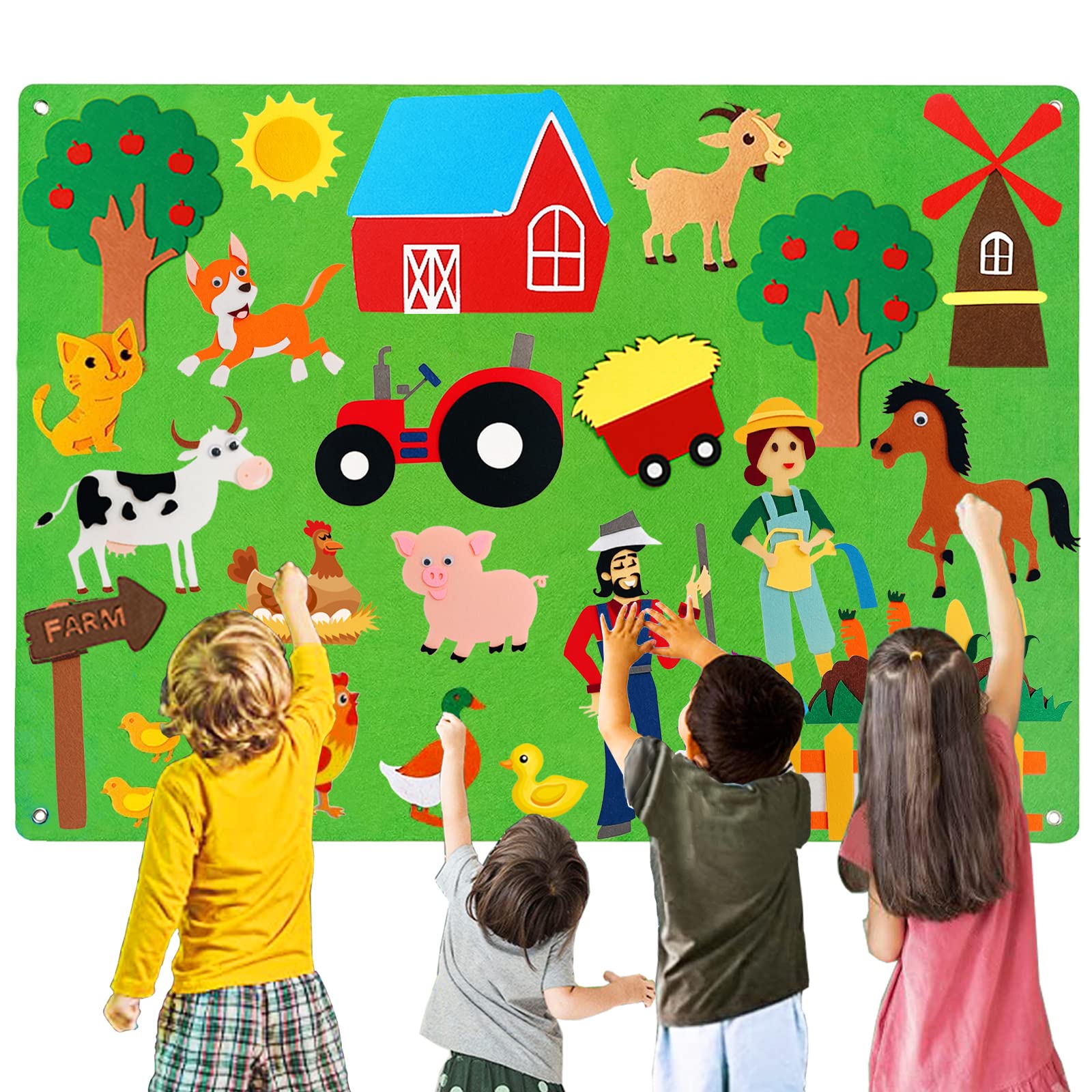 Tablero De Fieltro De Granja Para Niños | Cuentos Interactivos Y Educativos | Aprende Jugando