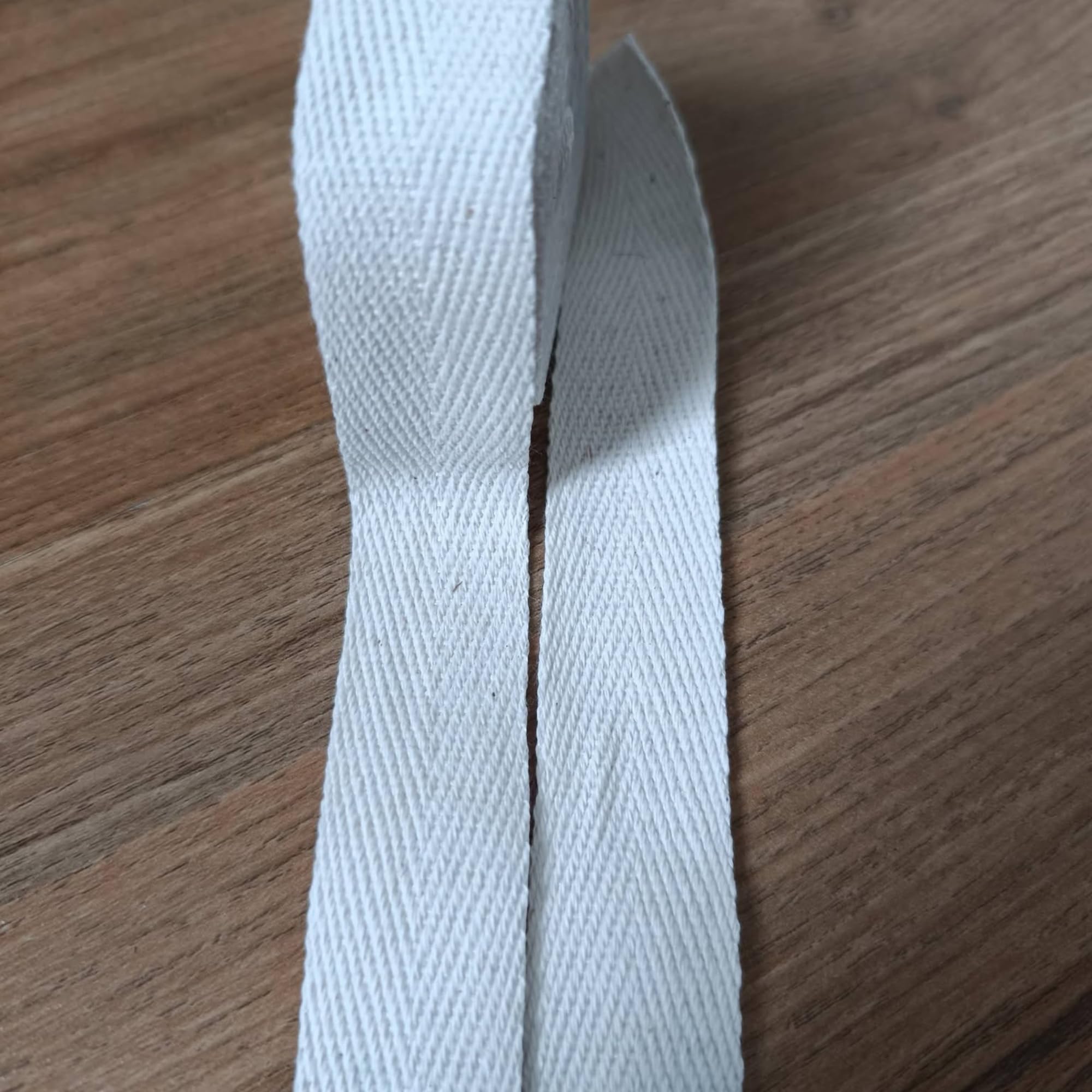 1 Inch X 5 Yard Cotton Twill Tape Webbing Strapping Herringbone – Soft Fabric Ribbon - White-Soft Beige - Handles Bags, Sewing, Book Binding, Pet Collars, Rug Reinforcement, Gift Wrapping Decoration 1