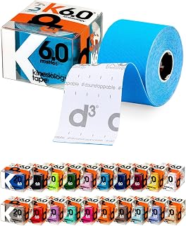 K6.0 Kinesiology Tape - 2in x 20ft Electric Blue (1 Roll) Latex-Free Hypoallergenic Joint Muscle Sports Medical Injury Support