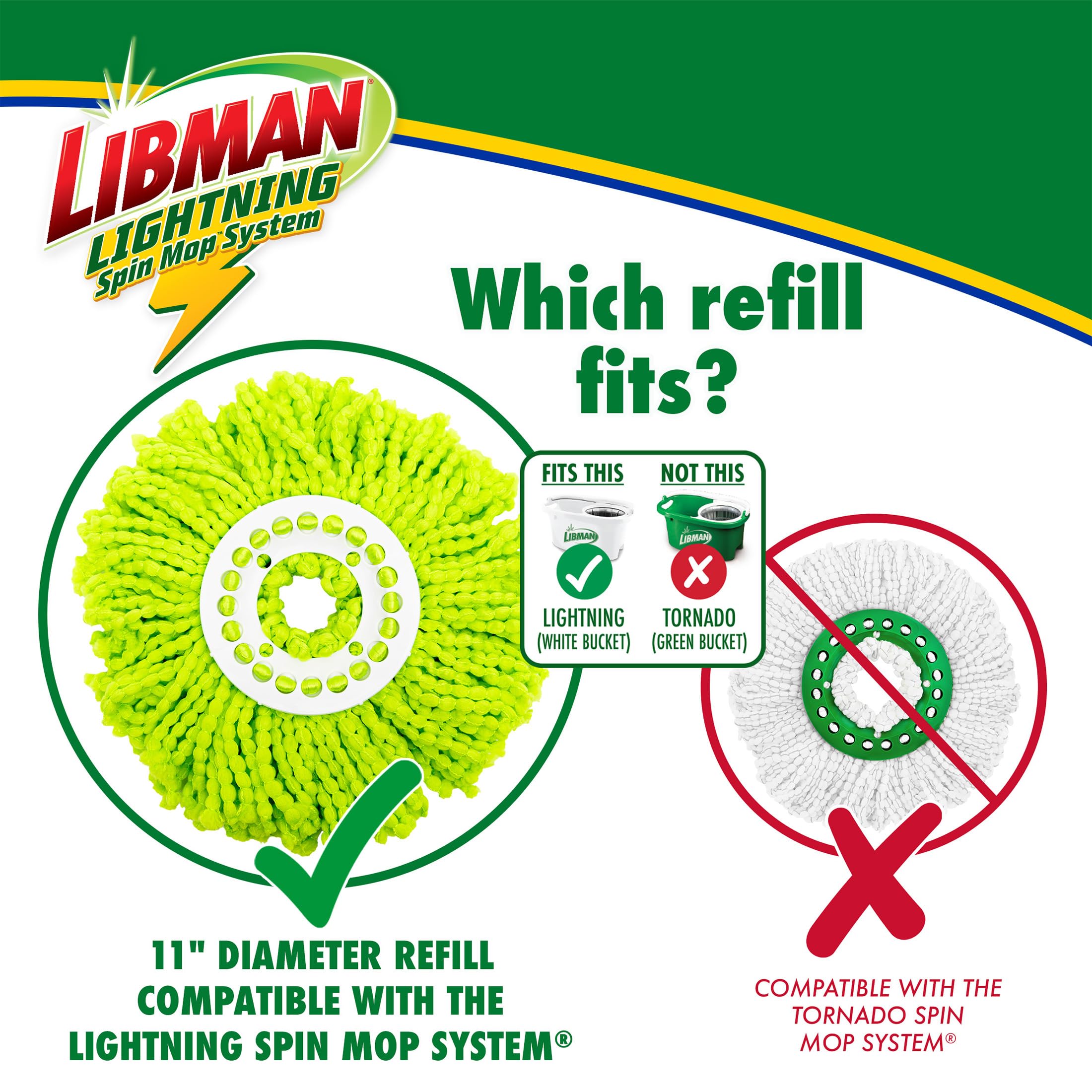 Libman Lightning Spin Mop System Plus 3 Refill Head | Mop and Bucket with Wringer Set | Floor Mop | Spin Mop | Libman Mop | Mops for Floor Cleaning | Hardwood Floor Mop | 4 Total Mop Heads Included