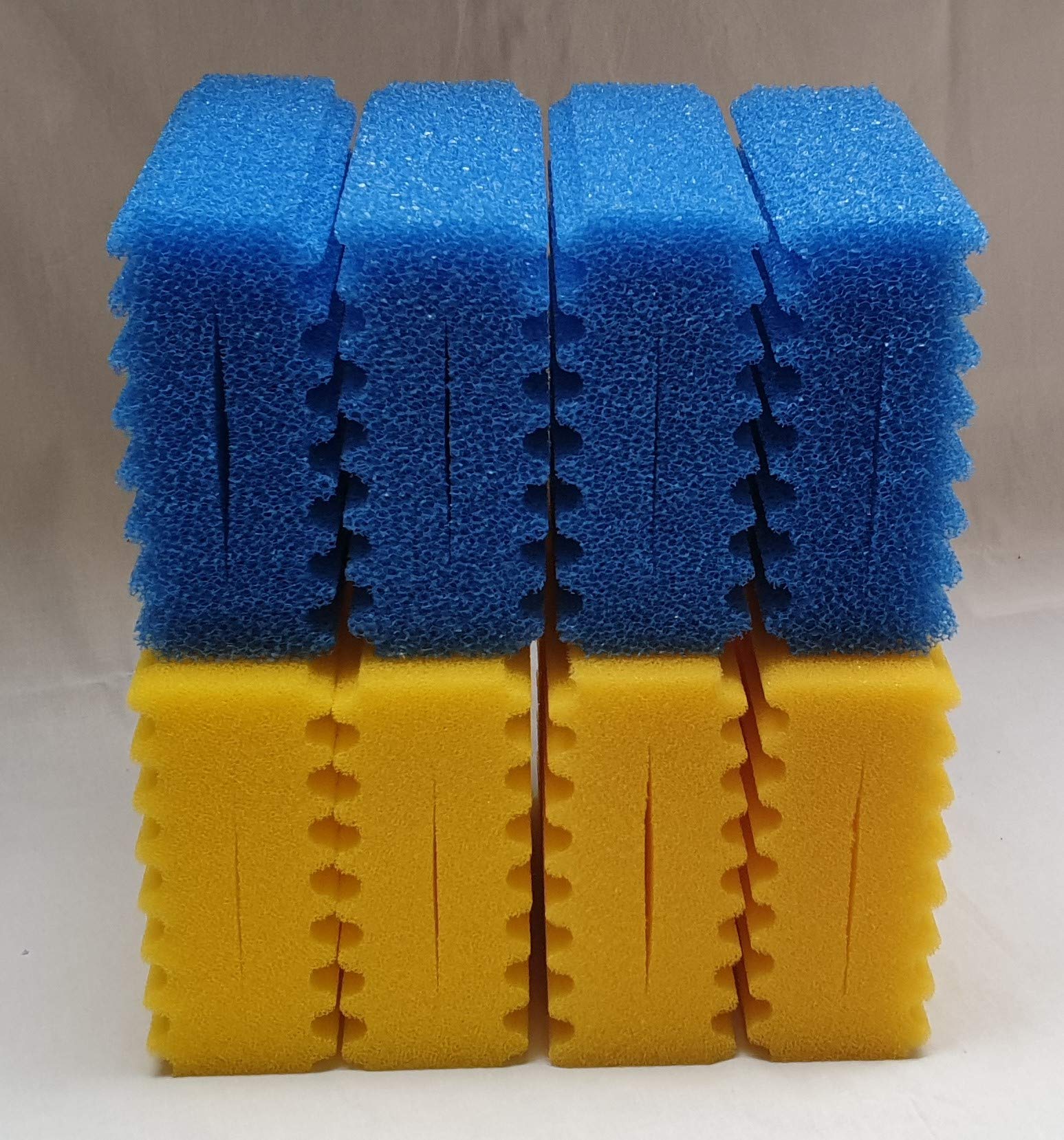 Filterschwämme SunSun CBF 350 8 Stück blau grob gelb fein geschlitzt
