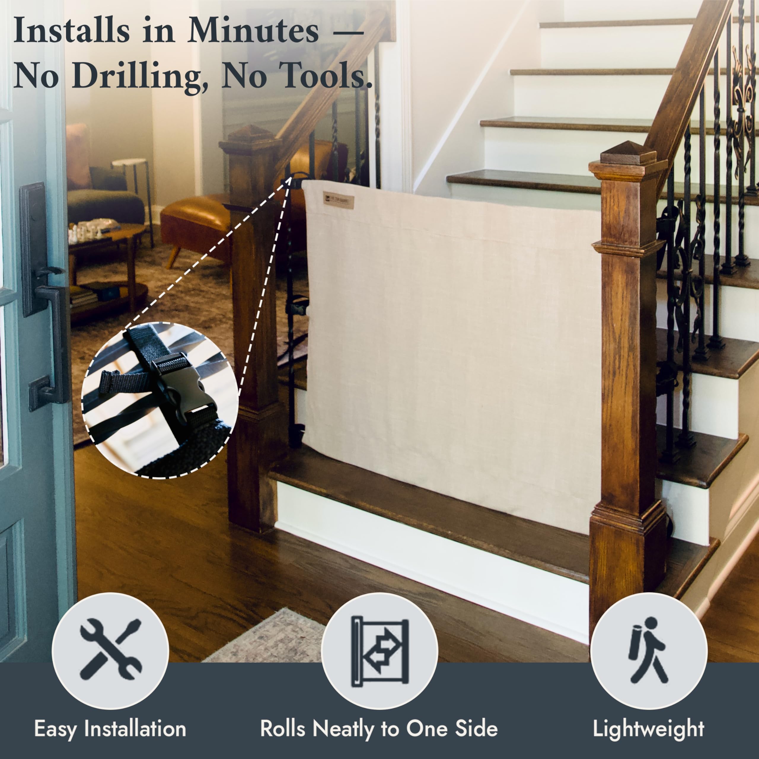 Amazon.com: The Stair Barrier First Fabric Banister to Banister