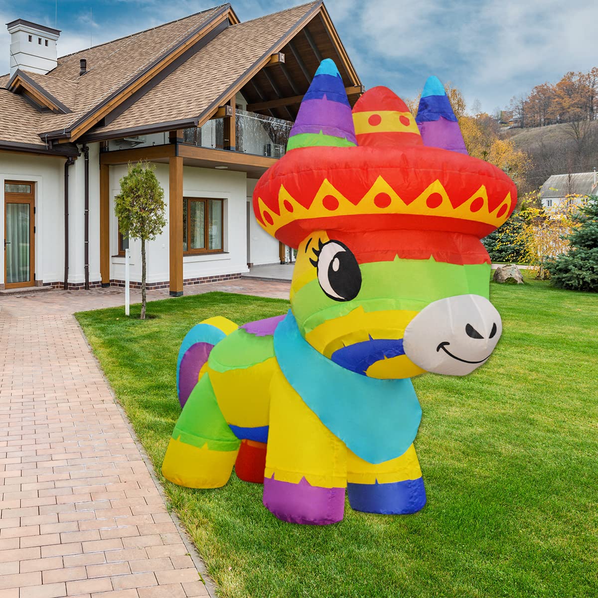 Photo 1 of *UNTESTED* GOOSH 4 FT Height Fiesta Inflatables Outdoor Horse, Blow Up Cinco De Mayo Yard Decoration