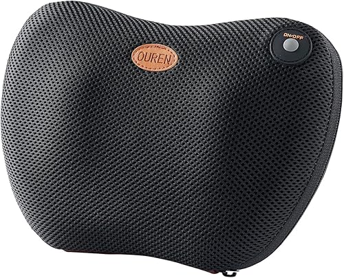 Back Massager Pillow 3 Adjustable Massage Modes Back Cushion with Vibrating Motors for Back Pain Relief Premium Memory Foam With Breathable Leather