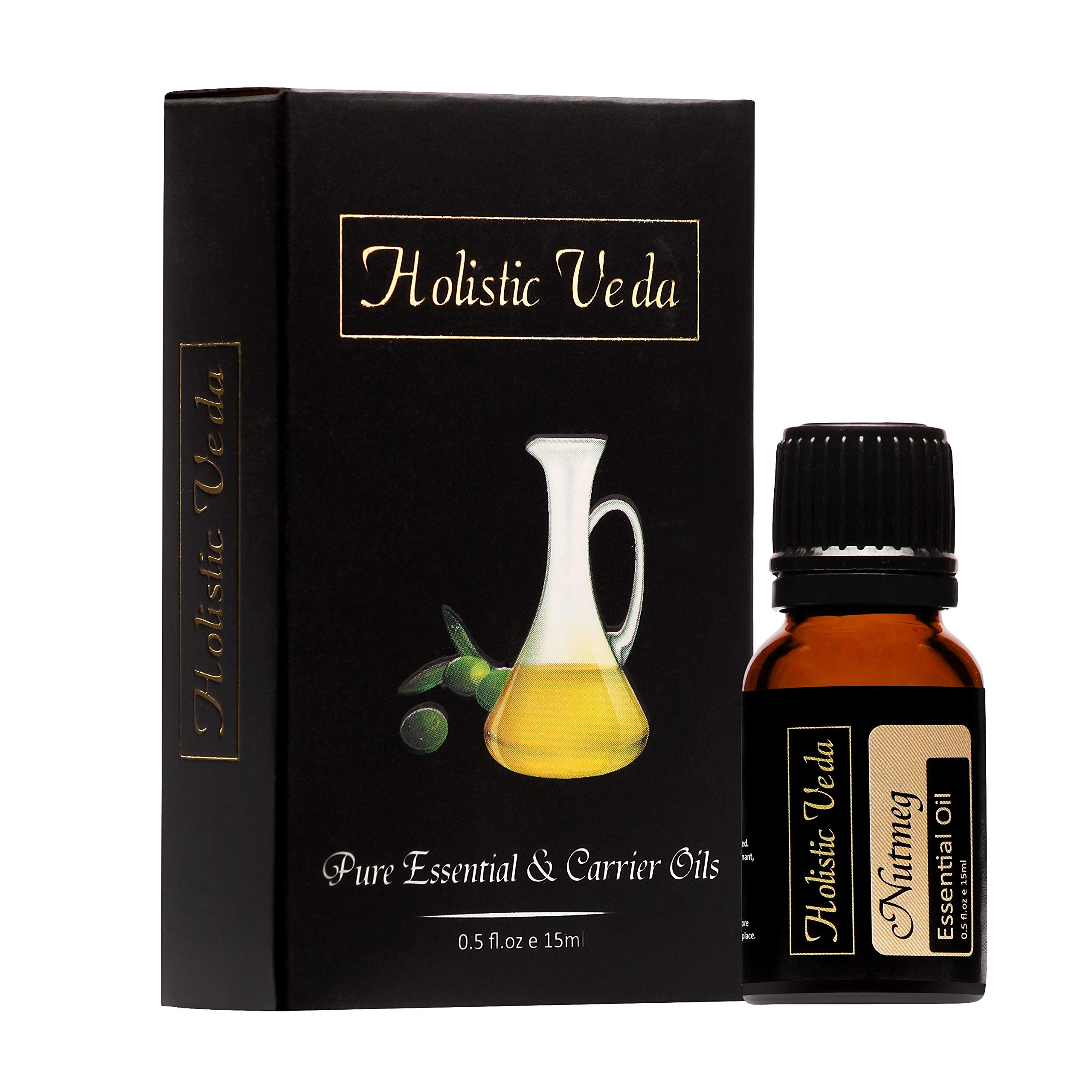 HOLISTIC VEDA Pure Nutmeg Essential Oil Steam Distilled Natural and Pure (15 Ml) NP-01
