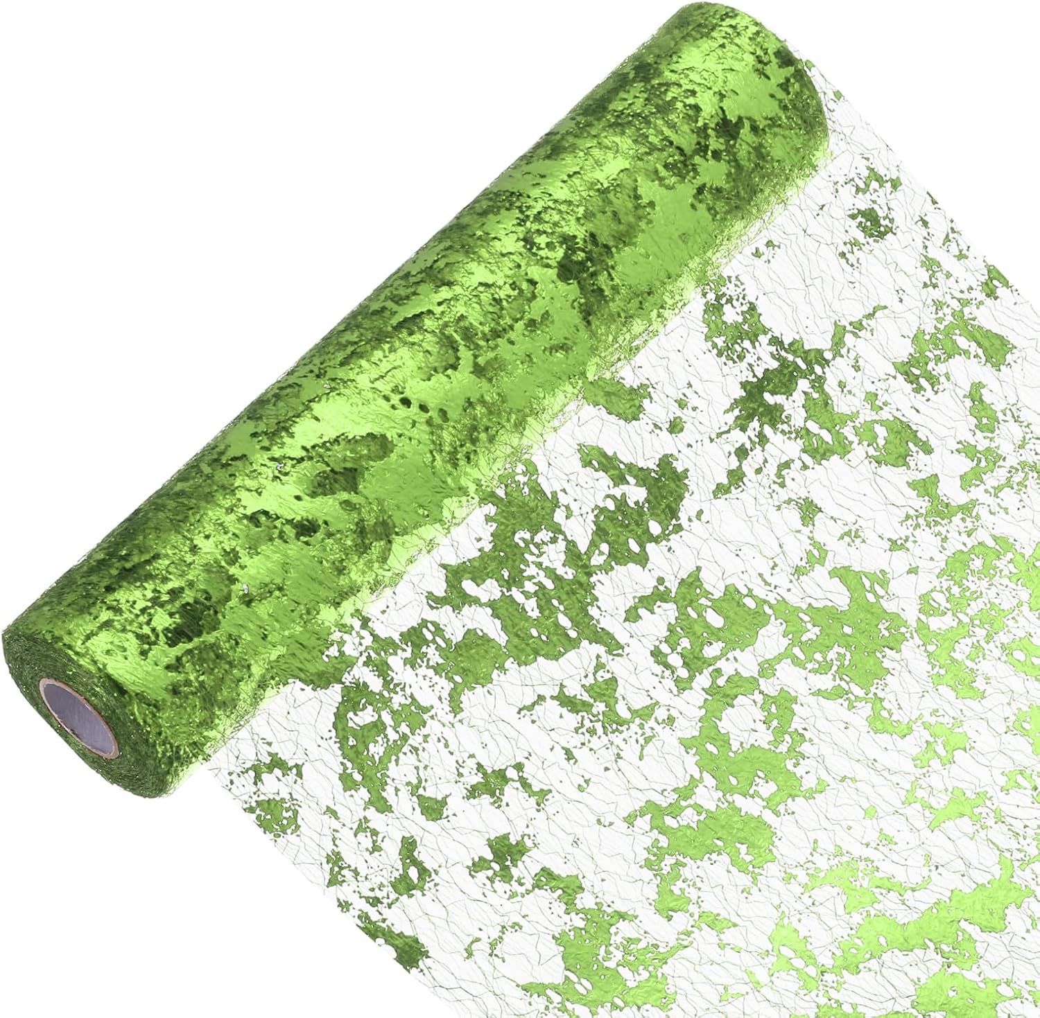 uxcell 49 Feet Table Runner, 11" x 591" Sequin Gold Foil Thin Mesh Metallic Table Runner Roll Table Decorations for Event Birthday Party Weddings Christmas New Year, Fruit Green