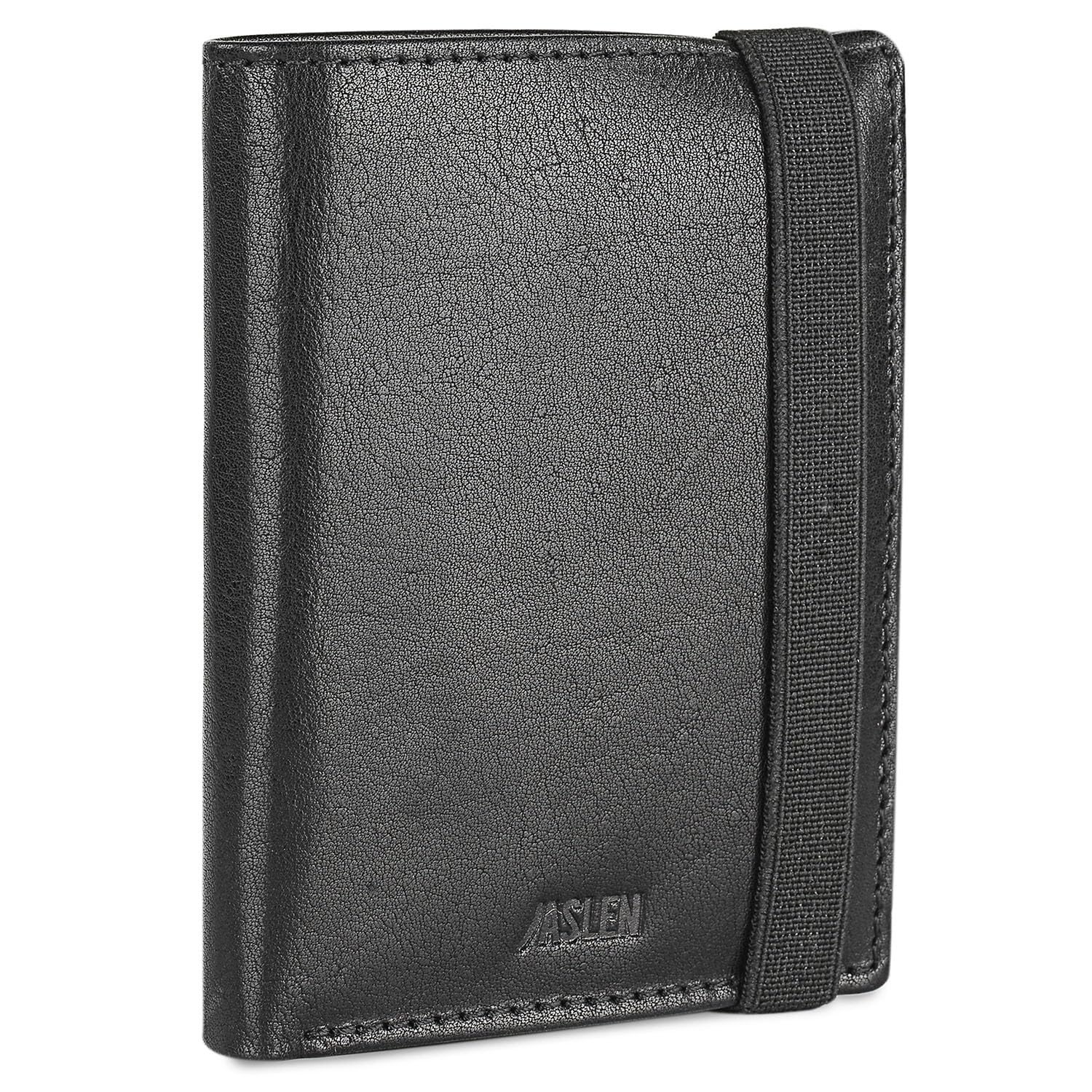 JASLEN - Portafoglio Uomo Pelle - Portafoglio e Portamonete - Portafoglio Uomo Slim con Scomparto per Carte - Portafogli Uomo Vera Pelle - Portafoglio Uomo Piccolo RFID, Blu Navy-Cammello : JASLEN