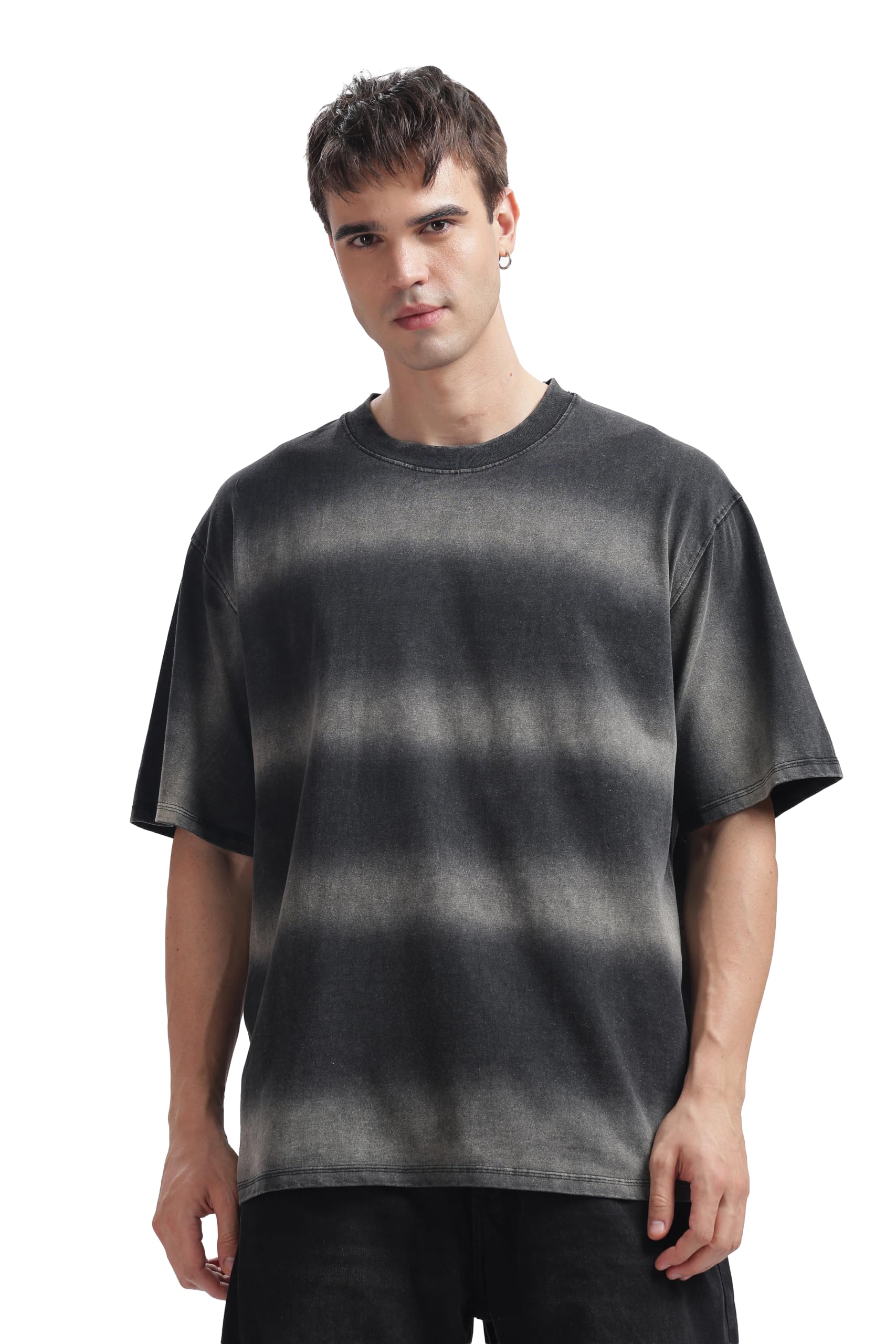 Men's Oversized T-Shirt | 240 GSM | 100% Combed Cotton | Lava Washed | Silicone Washed | Spray Print | Premium Streetwear T-Shirt-picture-22