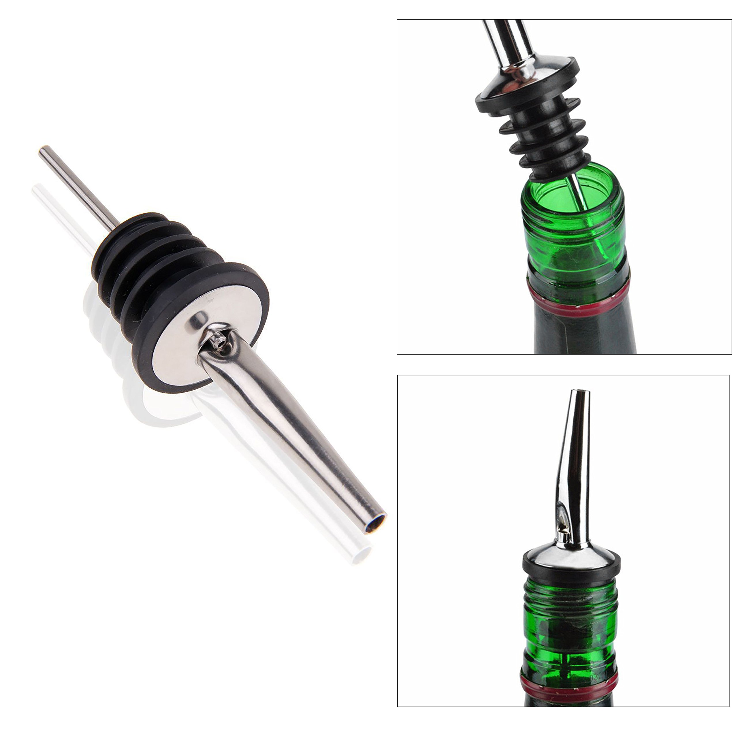 Set Di 24 Beccucci Versatori In Acciaio Inox Con Beccuccio Conico Classico E Tappi In Gomma Adatti Per Versare Alcol Aceto Sciroppo O Olio Doliva 90839854