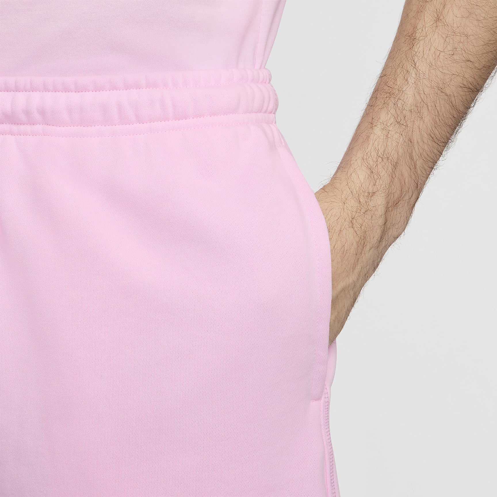 Nike Club FN3520-663 - Pantaloncini da uomo in spugna francese (schiuma rosa/schiuma rosa/bianco, FN3520-663), Schiuma rosa/schiuma rosa/bianco, L